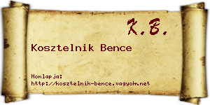 Kosztelnik Bence névjegykártya