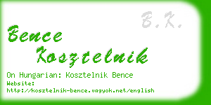 bence kosztelnik business card